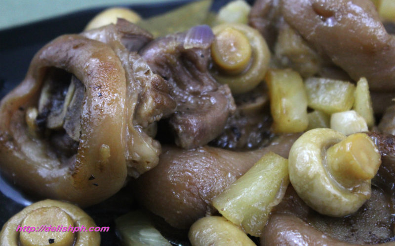 Paksiw na Pata with Pineapple and Mushrooms